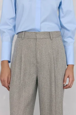 Pedro del Hierro Pantalón recto textura espiga Gris Sale