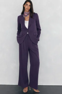 Pedro del Hierro Pantalón recto traje Morado