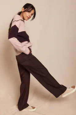 Slowlove Pantalón satinado Marr&oacute;n oscuro Best