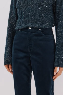 Cortefiel Pantalón sensational velvet Azul marino