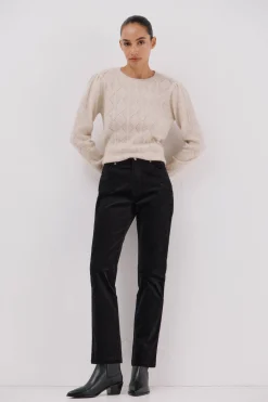 Cortefiel Pantalón sensational velvet Negro Outlet