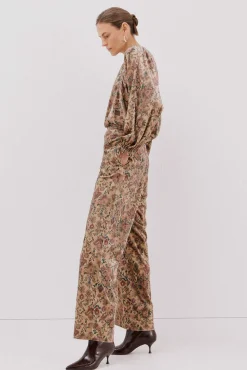 Cortefiel Pantalón terciopelo estampado Estampado marr&oacute;n Hot