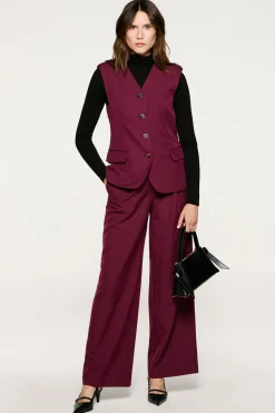 Selected Pantalón traje pinzas. Morado Best