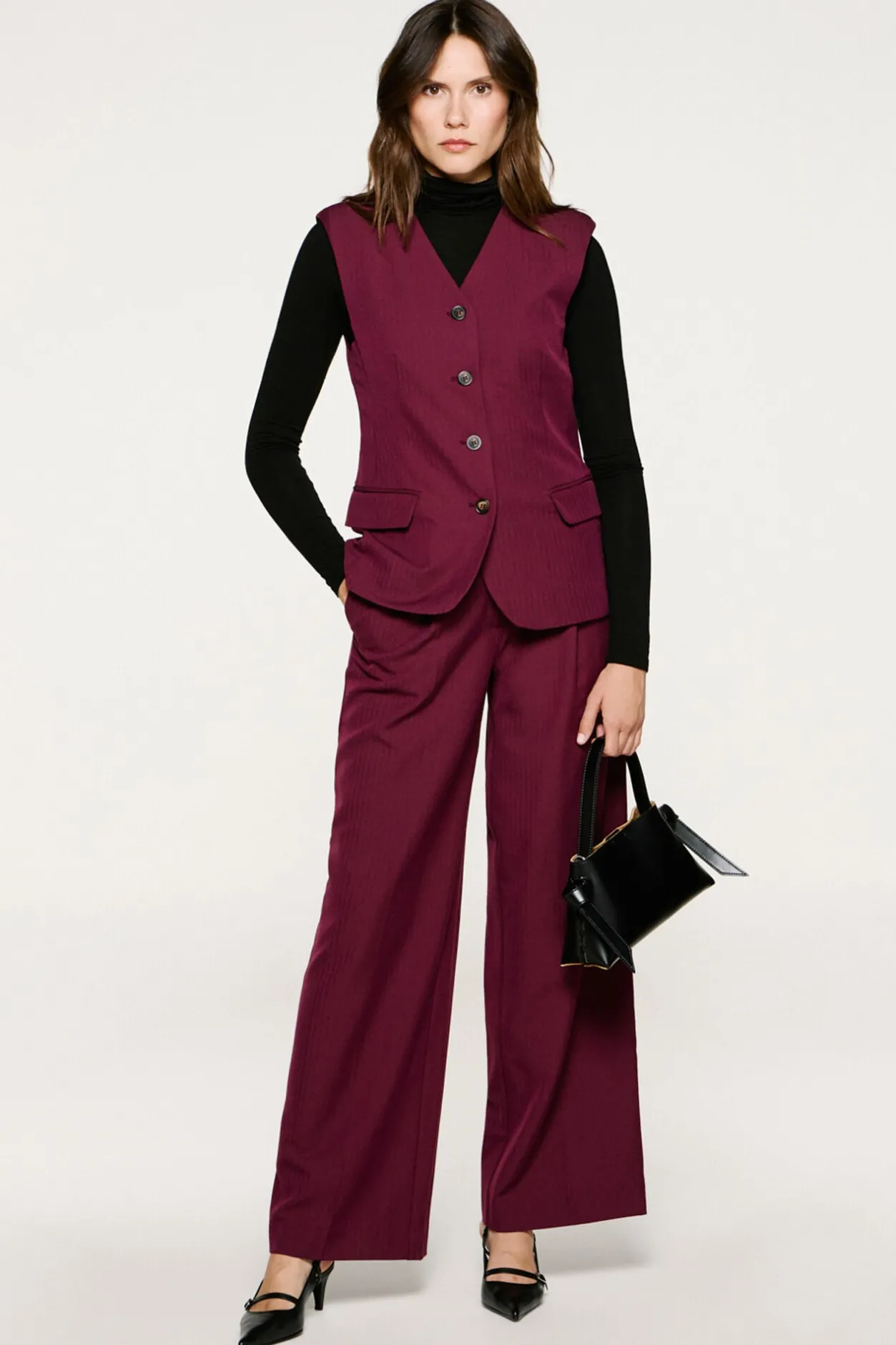 Selected Pantalón traje pinzas. Morado Best