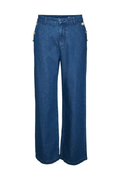 Vero Moda Pantalón vaquero de tiro alto Azul marino