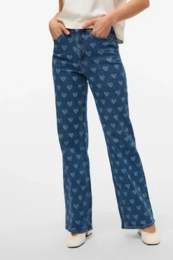 Vero Moda Pantalón vaquero estampado Azul Clearance