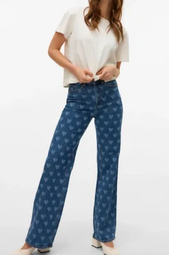 Vero Moda Pantalón vaquero estampado Azul