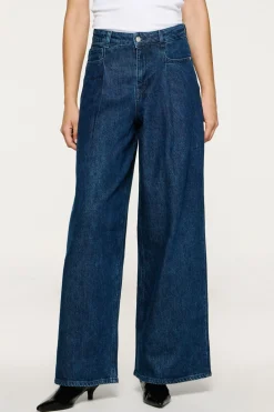 Selected Pantalón vaquero pinzas algodón orgánico. Azul marino Best