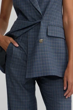 Silbon Pantalón vestir cuadros Azul oscuro New