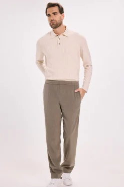 Jack & Jones Pantalones clásicos con cintura elástica Marr&oacute;n New