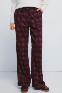 Springfield Pantalones jogger cuadros burdeos Sale