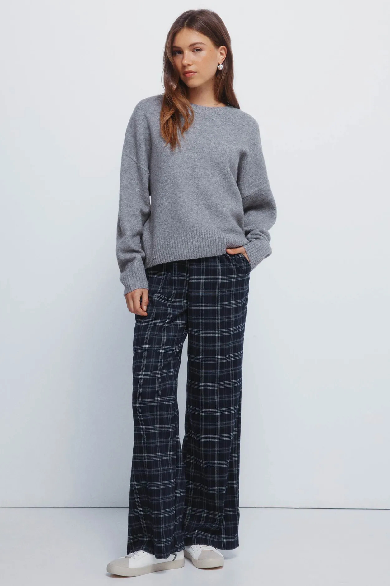 Springfield Pantalones jogger cuadros azul Discount