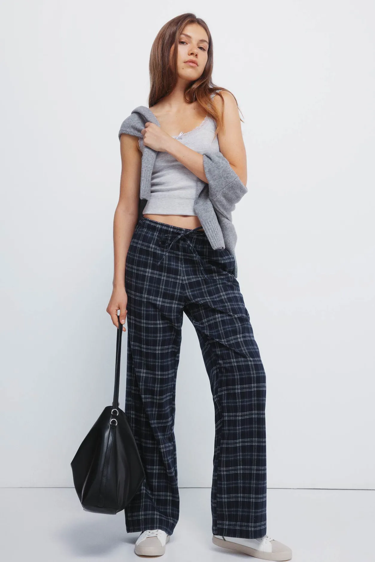 Springfield Pantalones jogger cuadros azul Discount