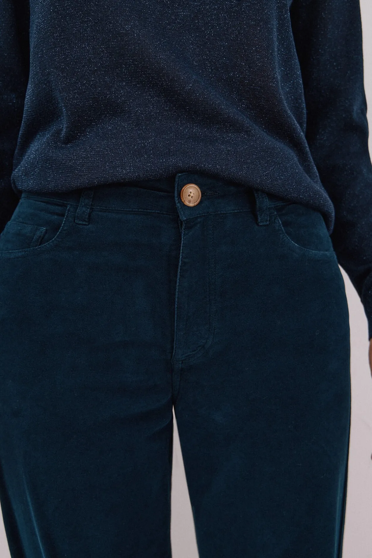 Cortefiel Pantalones Marine Velvet Azul oscuro Hot