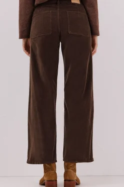 Cortefiel Pantalones Marine Velvet Marr&oacute;n oscuro