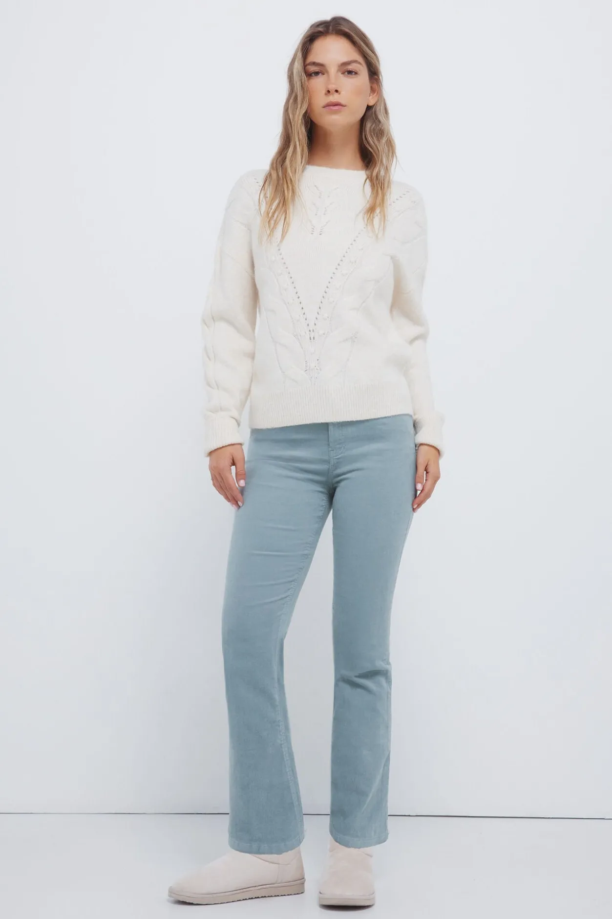 Springfield Pantalones pana kick flare verde Hot