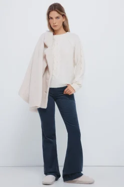 Springfield Pantalones pana low flare azul Online