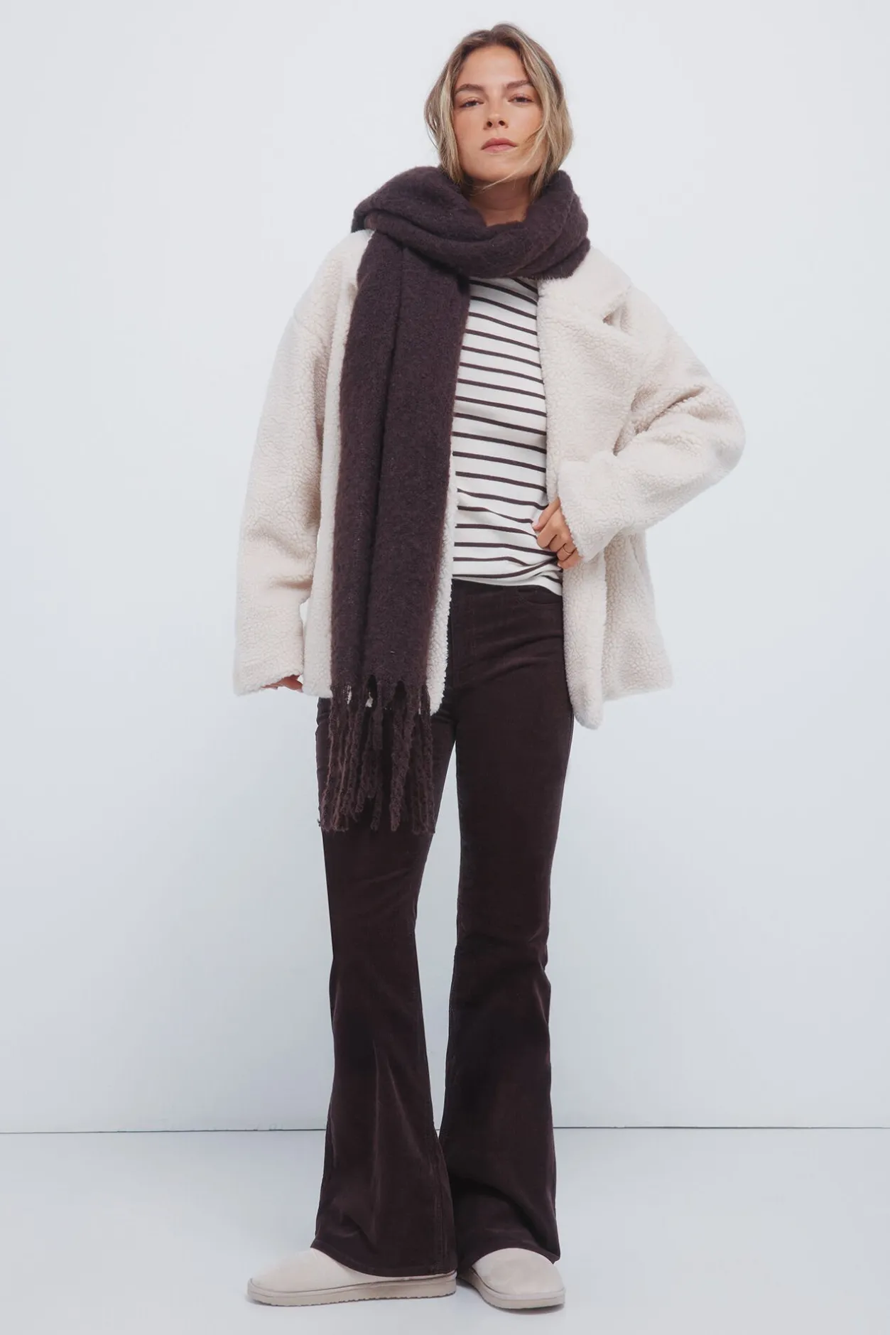 Springfield Pantalones pana low flare marrón Best