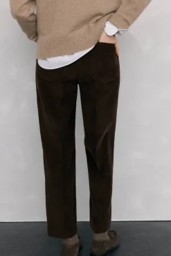 Pedro del Hierro Pantalones pana slim classic Marr&oacute;n Outlet