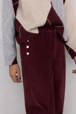 Pedro del Hierro Pantalones pana slim classic Burdeos Outlet