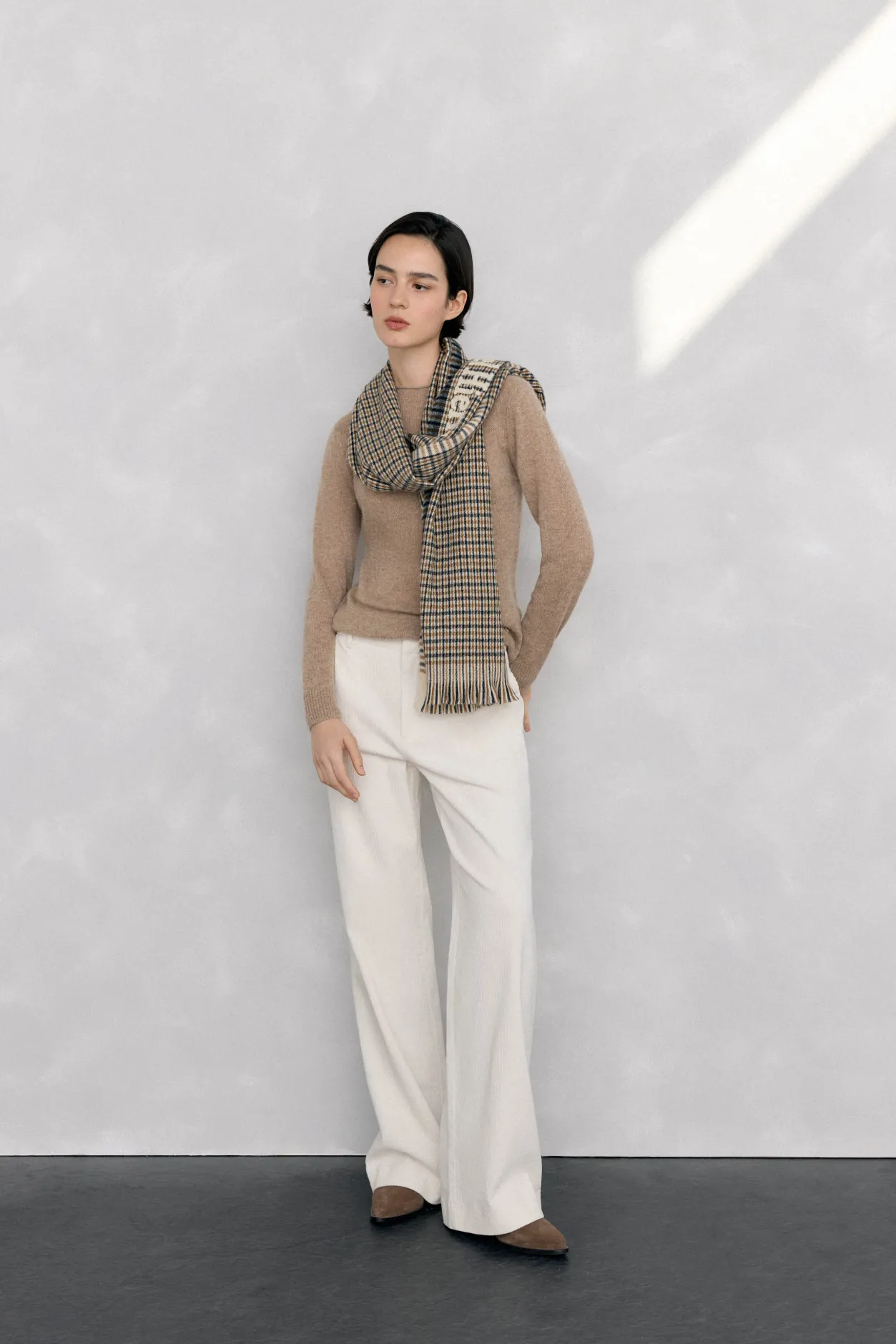 Pedro del Hierro Pantalones pana wide leg classic Crudo