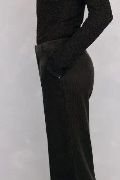 Pedro del Hierro Pantalones pana wide leg classic Verde Discount