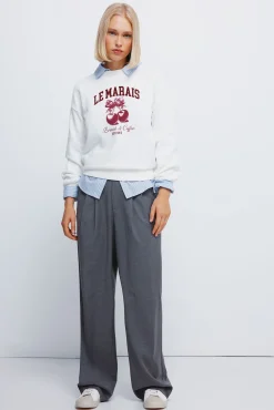 Springfield Pantalones pinzas goma cintura gris Sale