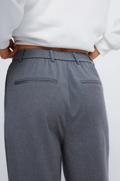 Springfield Pantalones pinzas goma cintura gris Sale