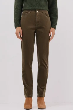 Cortefiel Pantalones sensational pana Marr&oacute;n oscuro Hot