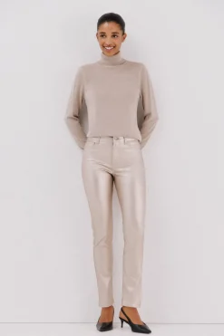 Cortefiel Pantalones sensational resinados Beige Hot