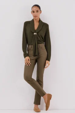 Cortefiel Pantalones sensational resinados Verde Best