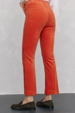 Pedro del Hierro Pantalones terciopelo flare cropped Naranja Hot