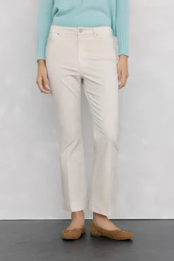 Pedro del Hierro Pantalones terciopelo flare cropped Crudo Outlet