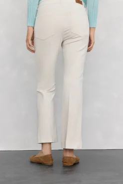 Pedro del Hierro Pantalones terciopelo flare cropped Crudo Outlet