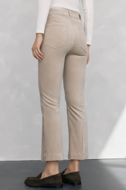 Pedro del Hierro Pantalones terciopelo flare cropped Beige Sale