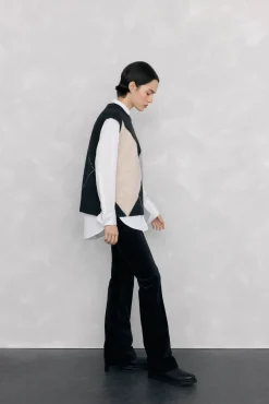 Pedro del Hierro Pantalones terciopelo push up flare Negro Best