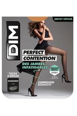 DIM Panty de compresión Perfect Contention transparente piernas cansadas nude New