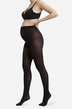 DIM Panty negra opaca de maternidad 50 Deniers negro