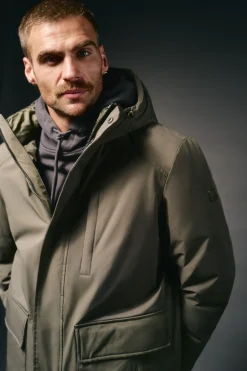 OOTO Parka acolchada capucha Kaki Clearance