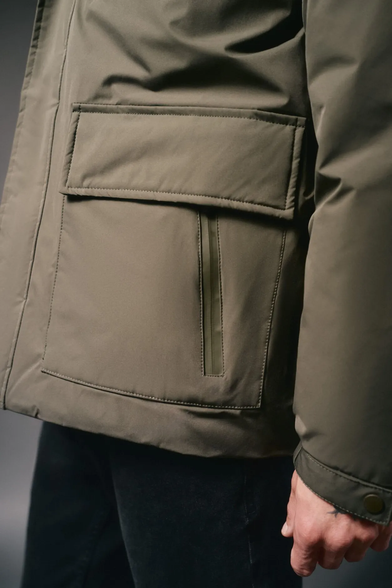 OOTO Parka acolchada capucha Kaki Clearance