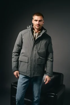 OOTO Parka acolchada capucha Gris Best