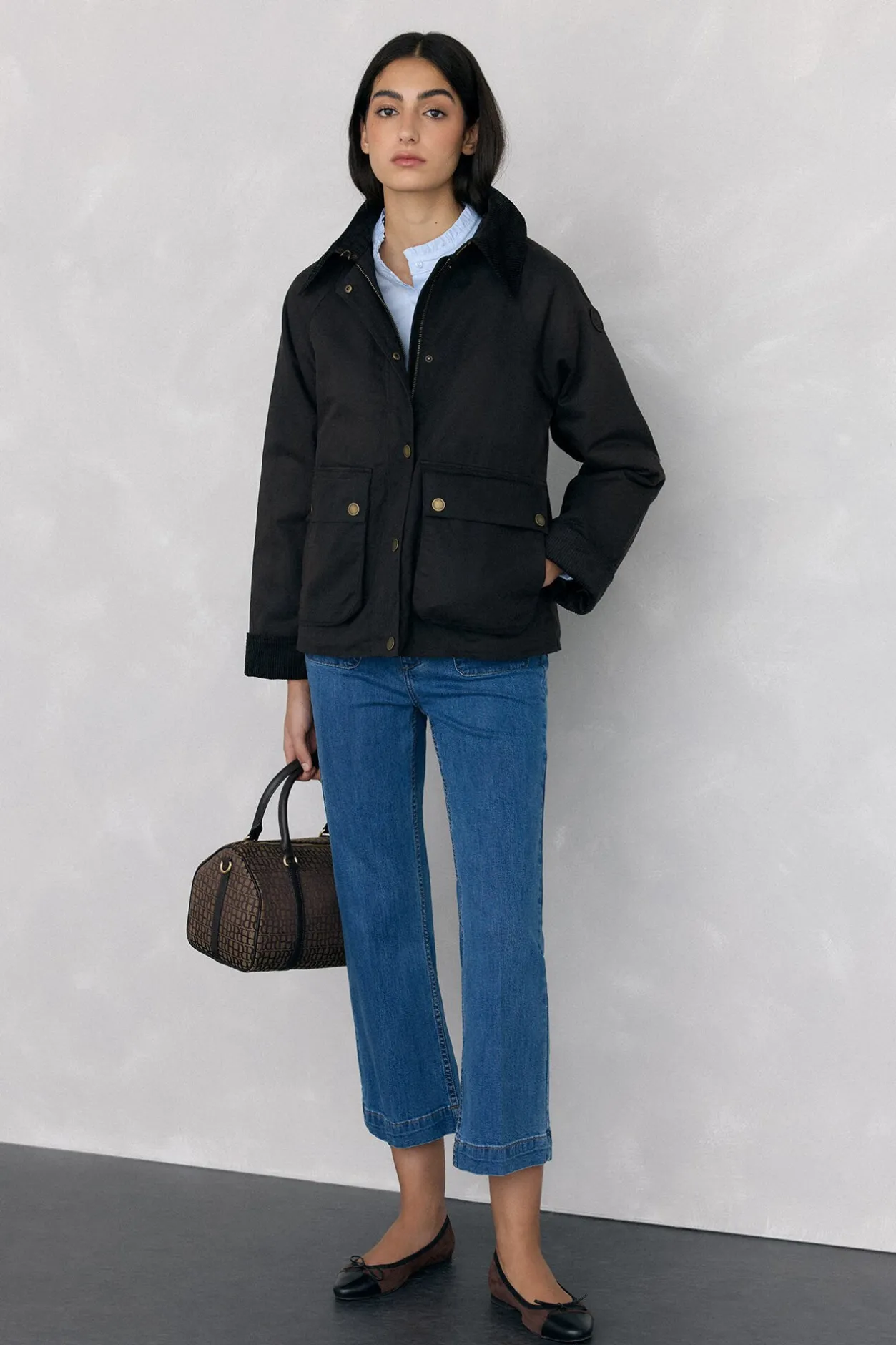 Pedro del Hierro Parka acolchada tejido encerado Marrón New