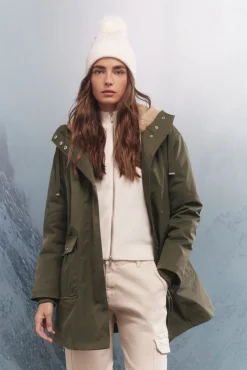 Springfield Parka capucha 2 en 1 repelente al agua kaki Outlet