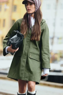 Springfield Parka capucha algodón kaki