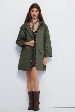 Springfield Parka capucha algodón kaki