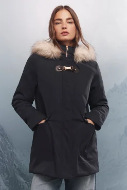 Springfield Parka capucha cierre metálico Sorona Aura azul Clearance