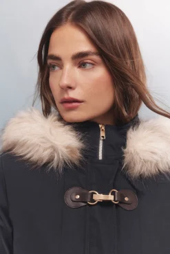 Springfield Parka capucha cierre metálico Sorona Aura azul Clearance