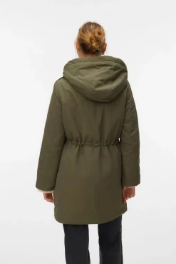 Vero Moda Parka con botones plateados Verde Discount