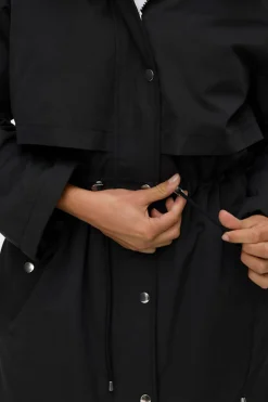 Vero Moda Parka con botones plateados Negro Online