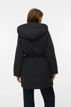 Vero Moda Parka con botones plateados Negro Online